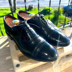 Allen Edmonds Strand Black Leather Cap Toe Brogue 6115 Men's Size 9D